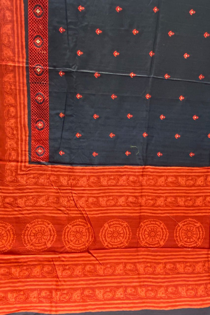 Black & Red Tussar Saree