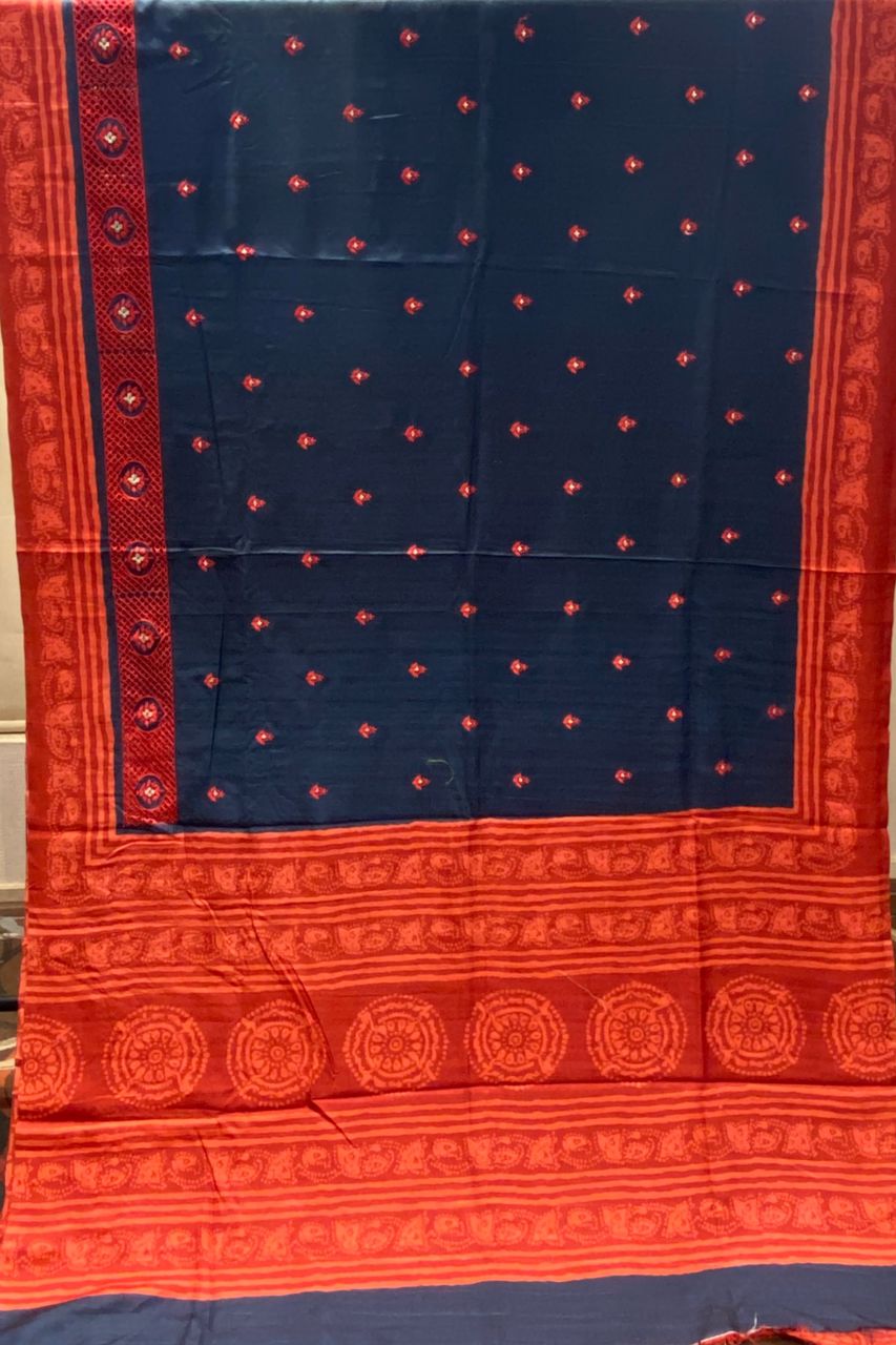 Black & Red Tussar Saree