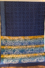 Blue Colour Printed Tussar Saree