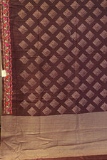 Brown Tussar Saree For Festival