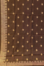 Brown Tussar Saree For Festival