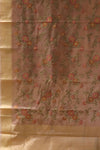 Chanderi Cotton Saree In Peach Colour