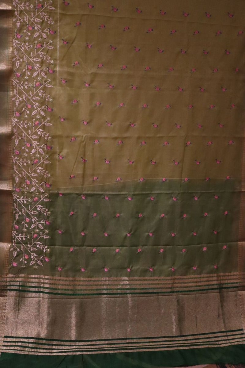 Chanderi Cotton Saree With Thread Work