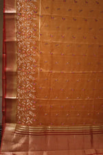 Chanderi Cotton Saree in Orange Colour