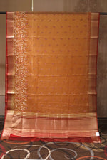 Chanderi Cotton Saree in Orange Colour