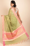 Tissue Cotton Saree With Dollar Booti Work