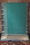 Blue Cotton Saree With Thread Booti