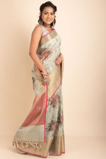 Zari Kota Saree on Cotton Base- Digital Printed