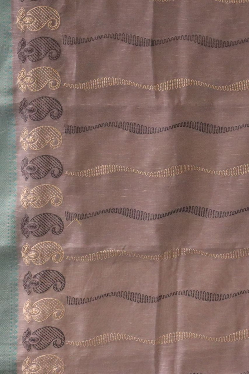 Cotton Saree In Grey Colour With Thread Work