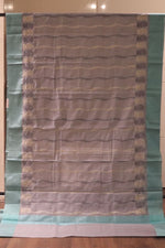 Cotton Saree In Grey Colour With Thread Work