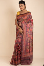 Handloom Tussar Saree With Floral Prints