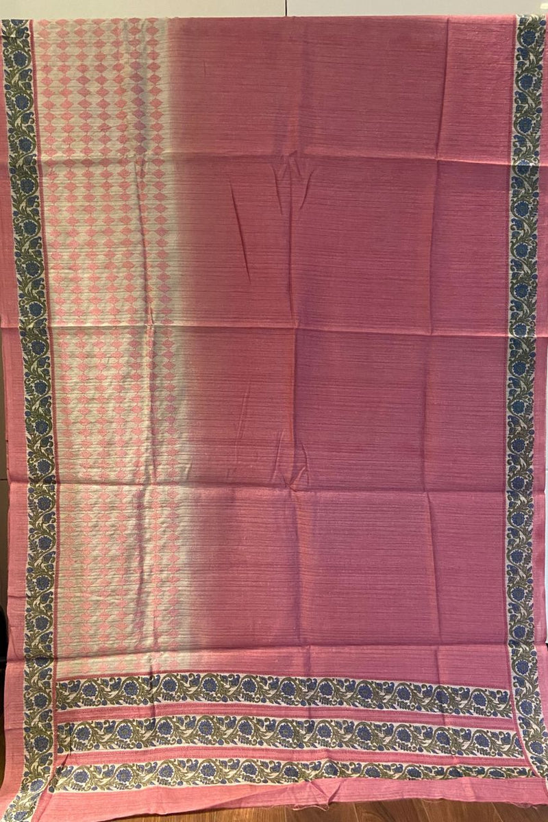 Handloom Tussar Saree in Shaded Peach