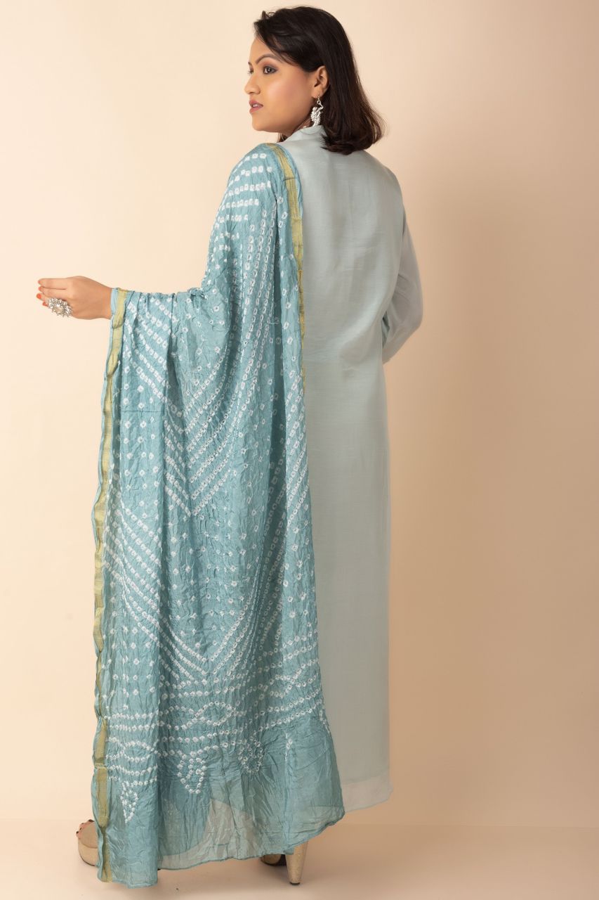 Long Kurti With Chundari Printed Dupatta