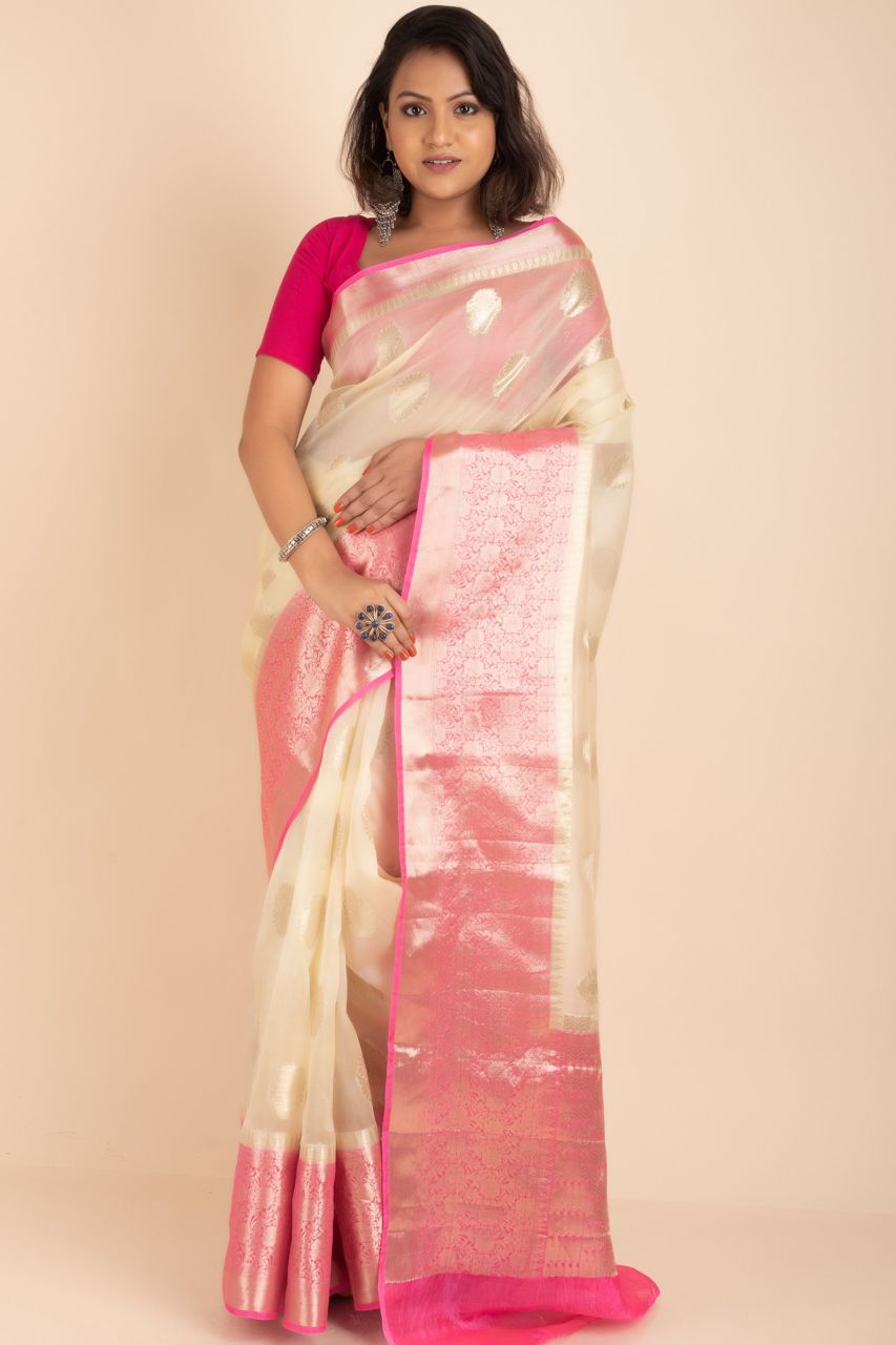 Organza Banarasi Saree For Wedding Wear