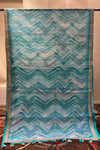 Printed Organza Saree In Sky Blue Colour