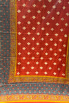 Red & Grey Tussar Saree