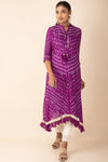 Satin Kurti With Beautiful Chundari Prints and Tassel