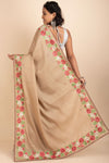 Satin Tussar Saree Rich With Resham Parsi Border