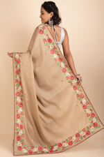 Satin Tussar Saree Rich With Resham Parsi Border