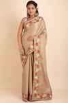 Satin Tussar Saree Rich With Resham Parsi Border