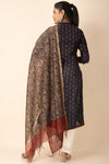 Silk High Neck Kurti with Printed Dupatta