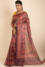 Handloom Tussar Saree With Floral Prints