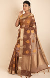 Handloom Tussar Saree With Zari Woven Work