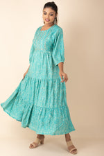 Frill Style Long Kurti in Sky Blue Colour