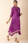 Satin Kurti With Beautiful Chundari Prints and Tassel